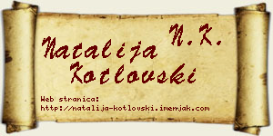 Natalija Kotlovski vizit kartica